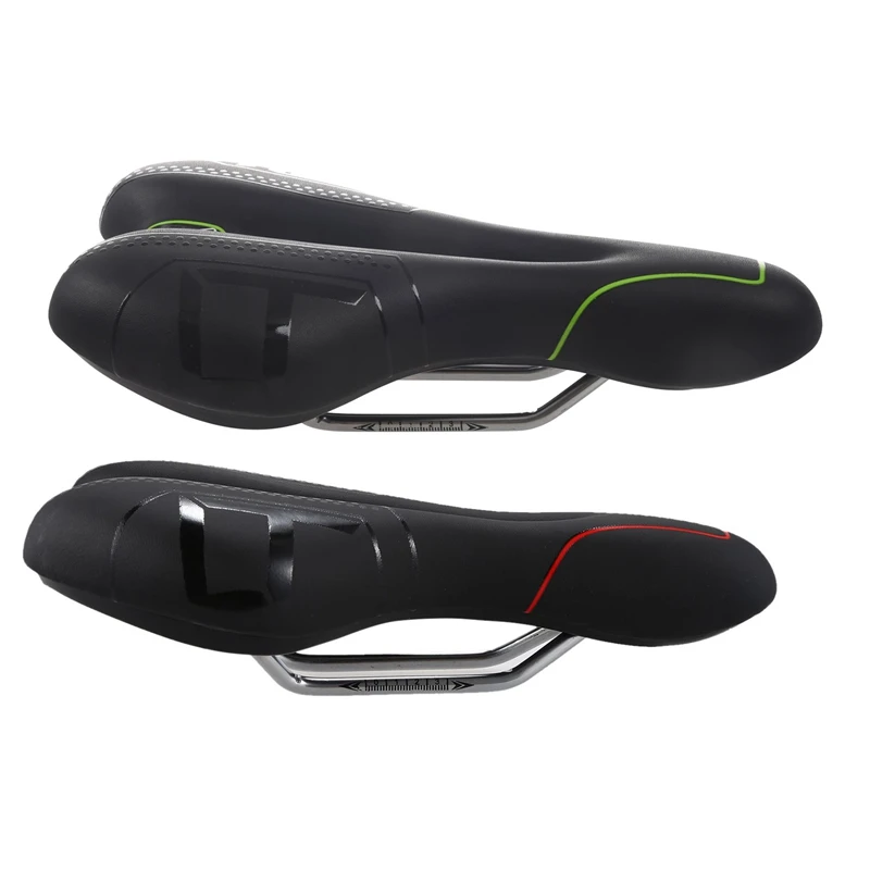 2x LIETU Bicycle Saddle Soft Comfortable Breathable Cushion Black Red Color &amp Green |