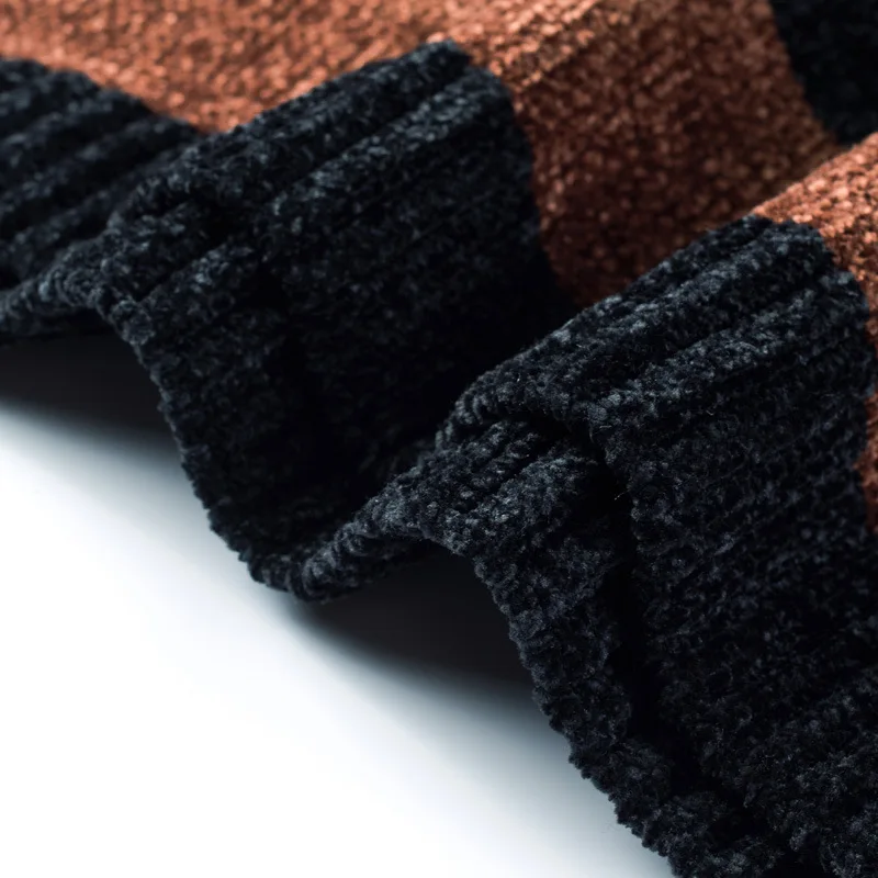 

MRMT 2021 Brand Winter Men's Fashion Turtleneck Sweater Stripe Tops Pullover for Male Leisure Sweater