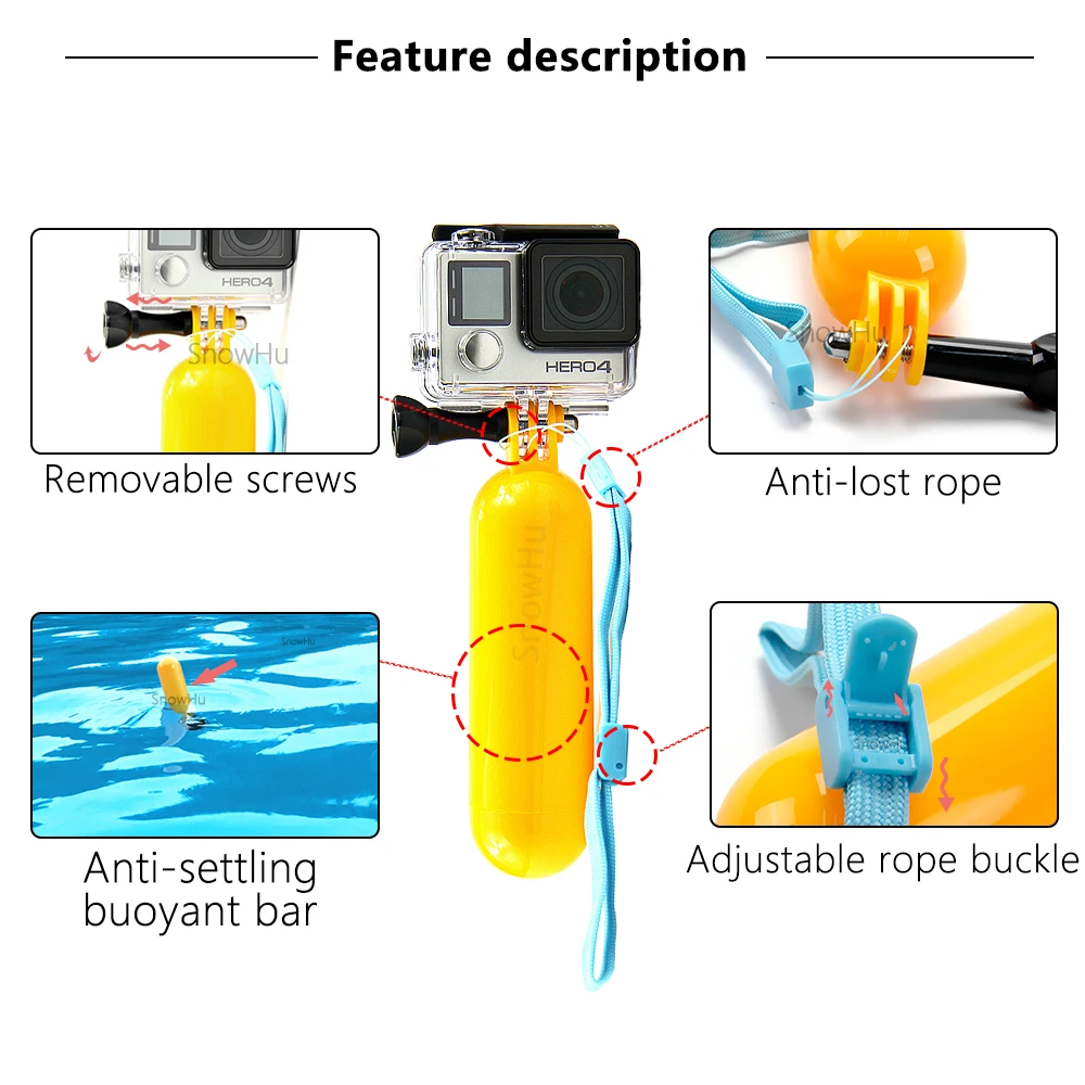 SnowHu набор аксессуаров для спортивной камеры гибкий мини-штатив Octopus с винтом GoPro