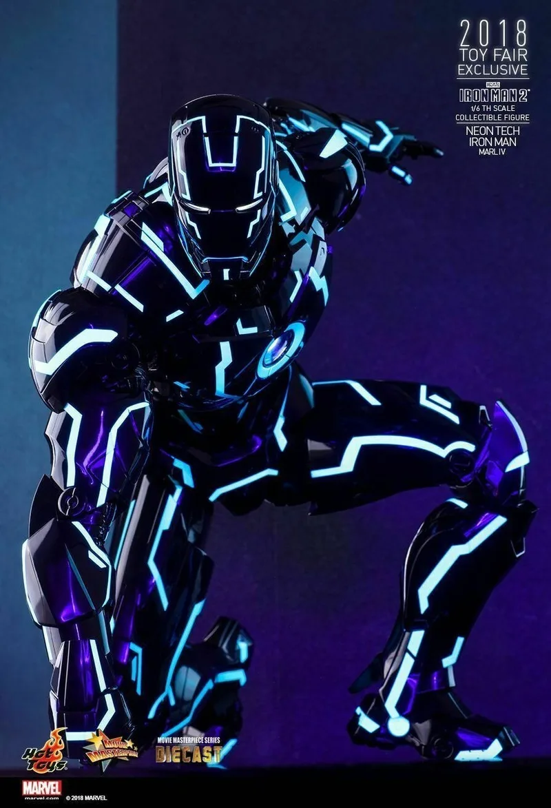 Готов! Горячие игрушки Железный человек Mark IV 4 Neon Tech литье под давлением