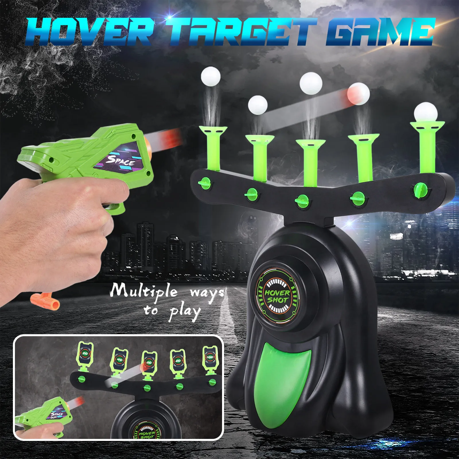 

Luminous Floating Target Game Foam Dart Blaster Shooting Ball Toy Kids Gifts Gun Luminous Air Shot Game Kit For Adults Kids