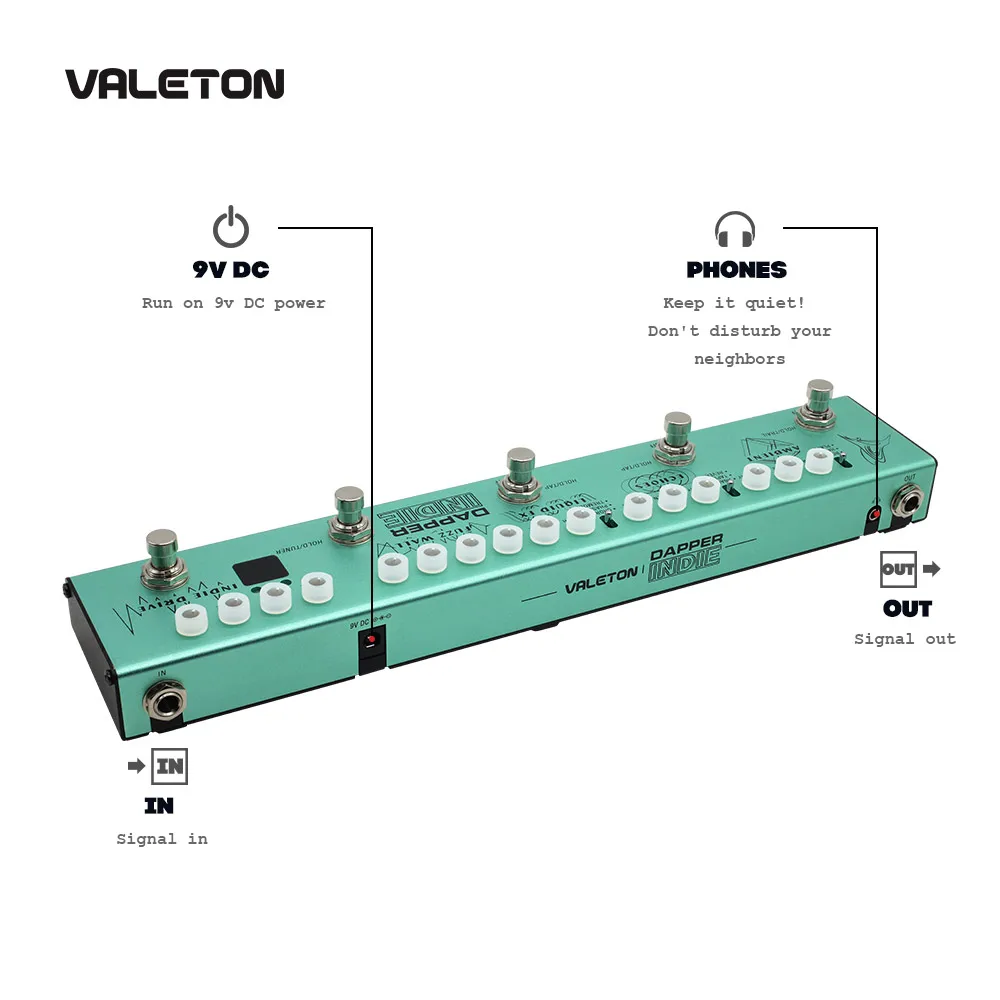 valeton elektrische gitarre multi effekte pedal dapper indie von verzerrung reverb verzögerung chorus flaum und phaser tremolo für indie fre