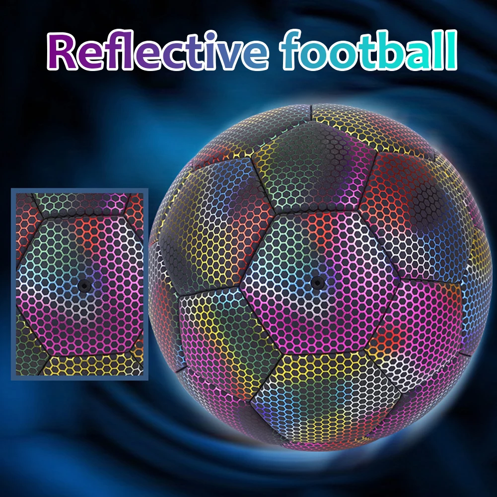 

Reflective Soccer Ball Luminous Night Glow in the Dark Footballs Student Teenagers Team Training Noctilucent Balls Size 4/5