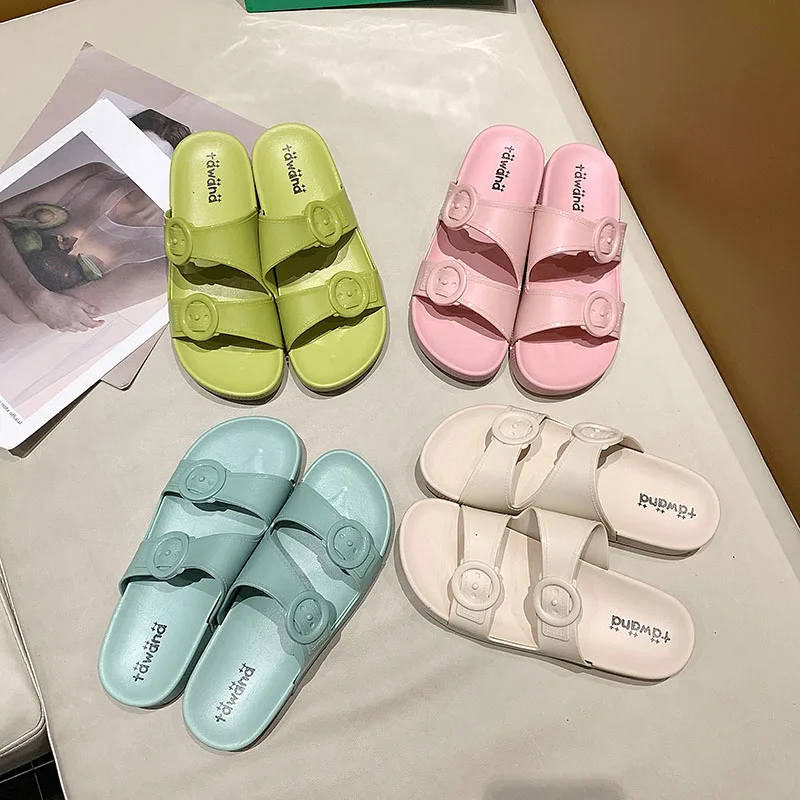 

2021 New Summer Jelly Shoes Women Beach Sandals Hollow Slippers Ladies Flip Flops Buckle Light Sandalias Outdoor Slippers Slides