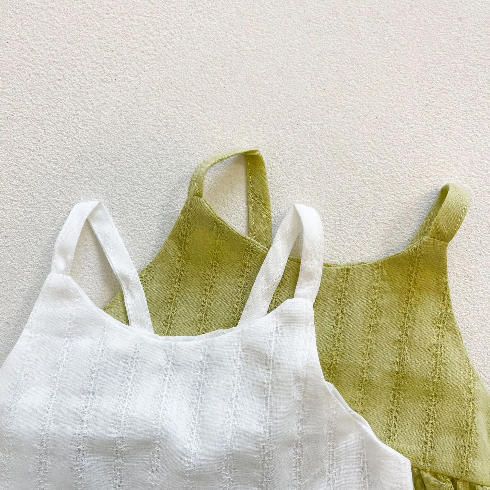 Летняя одежда для девочек платье на бретельках + шорты комплект из 2 предметов