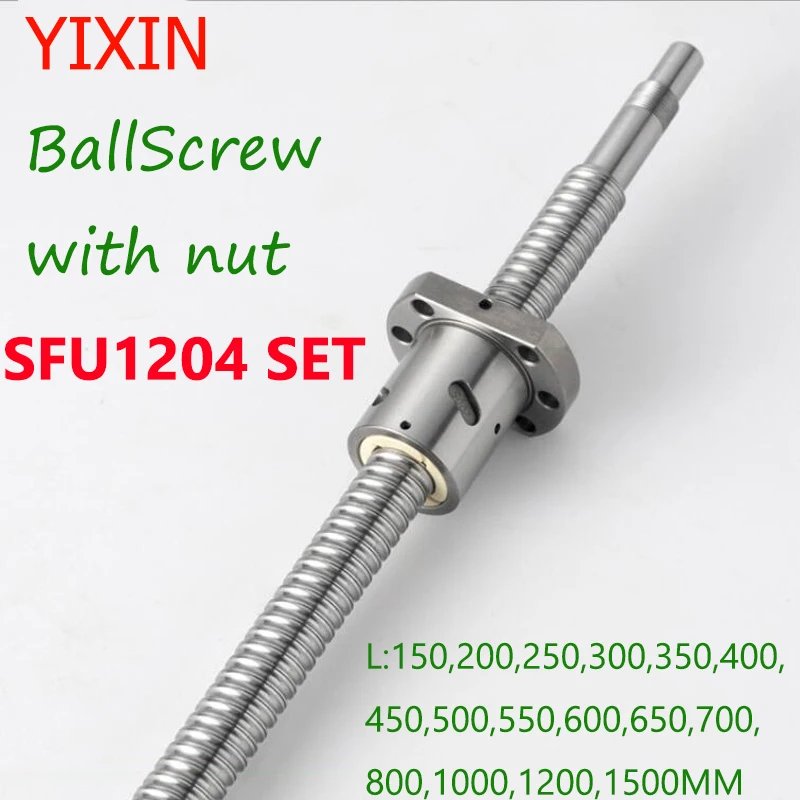 SFU1204 C5 Ball Screw BallScrew With1204 Flange Single Ball Nut End Machined Customizable Any Size Processing  For CNC 3D Priter