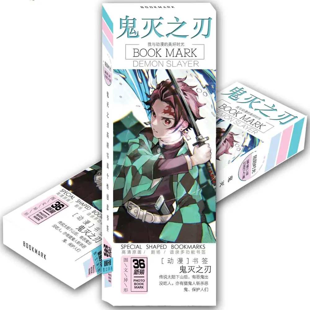 36 шт./компл. истребитель демонов: Kimetsu no Yaiba аниме бумажная Закладка Мультяшные