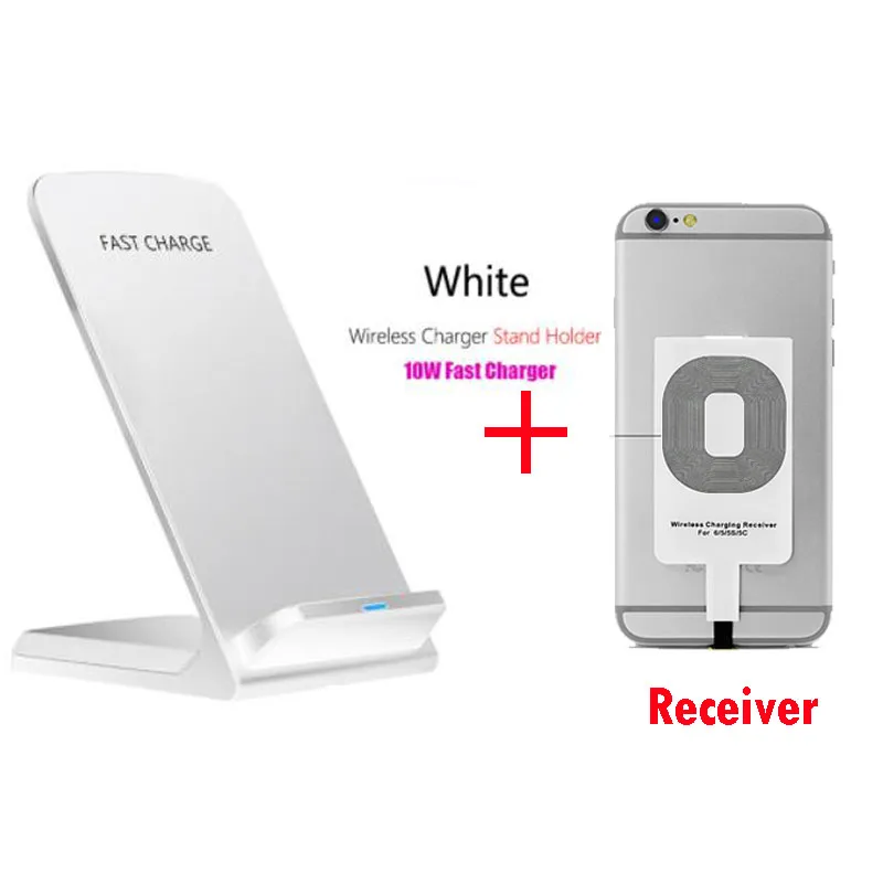 Wite Stand Holder Беспроводное зарядное устройство для samsung Galaxy Fold J3 J4 J6 J7 J2 J5 J1 зарядная панель Qi приемник телефон аксессуар - Тип штекера: Wite Stand Holder
