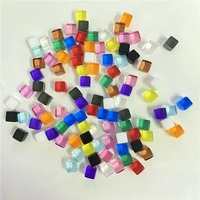 50pcsset 8mm transparent grey square corner colorful crystal dice chess piece right angle sieve cube for puzzle game 10 colors
