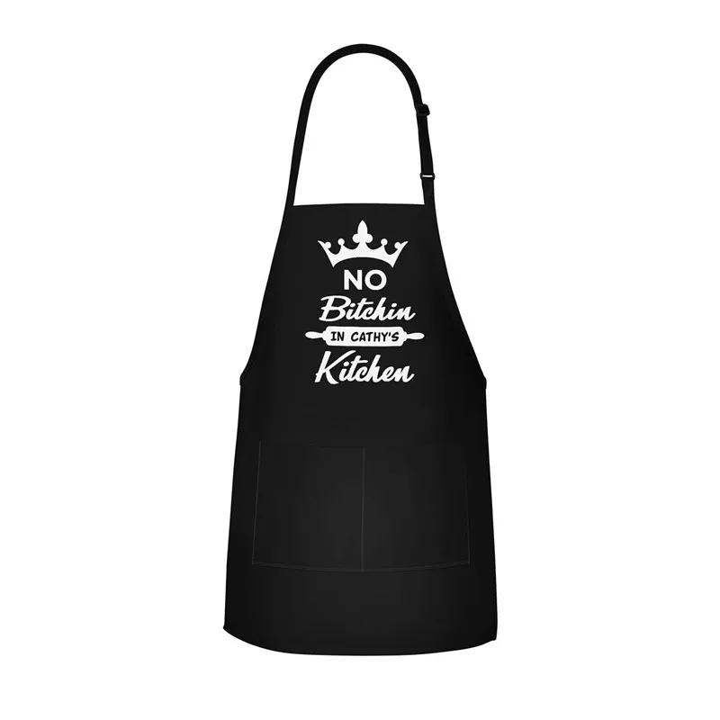 

Индивидуальная Женская искусственная кожа, фартук «No Bitchin In My Kitchen Gag», забавная шутка на день матери, подарок шеф-повару для девушек