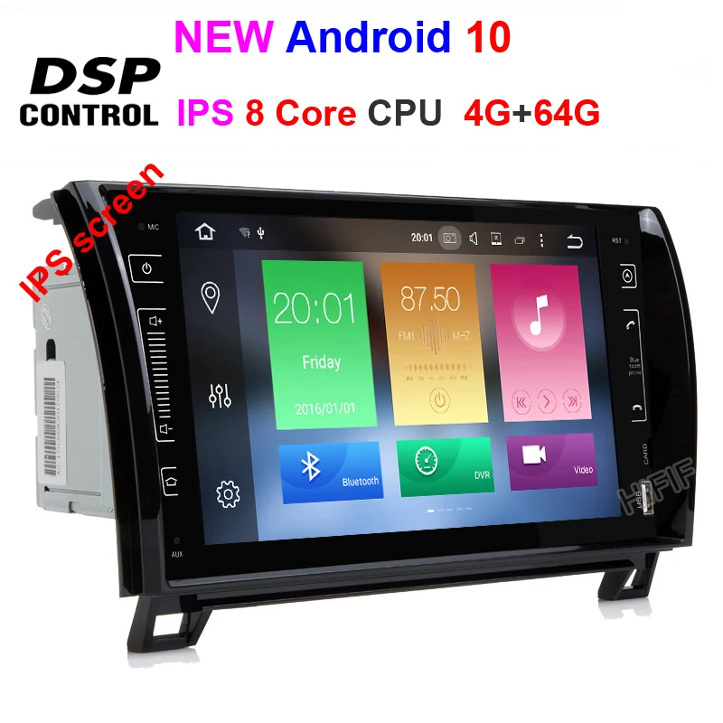 4G RAM 64G ROM DSP " ips экран Android 10 4G 2 DIN Автомобильный gps для TOYOTA Sequoia Tundra нет dvd-плеер Радио Стерео навигационный приемник - Цвет: 4G RAM 64G ROM DSP