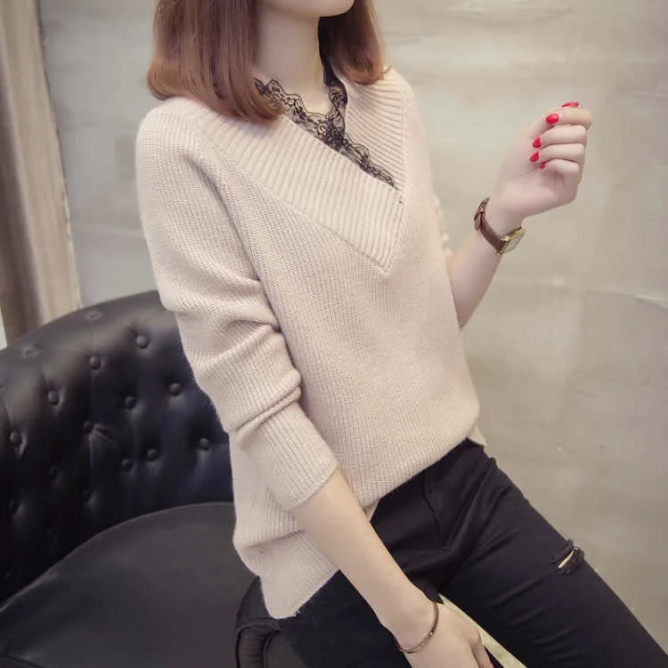

New casual thick Autumn Winter oversize Sweater Pullover Women warm chic female loose black