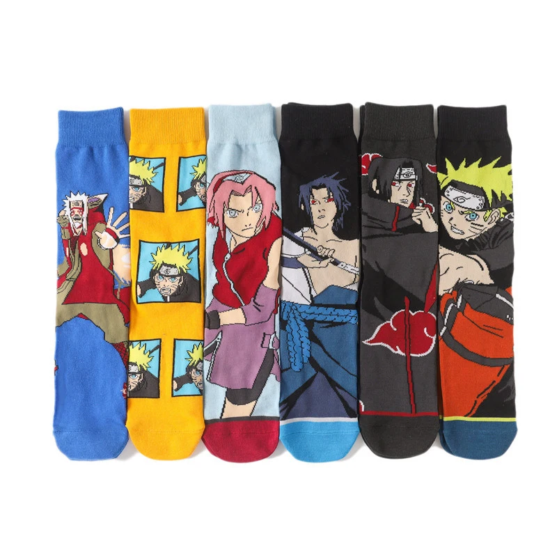 Носки Мультяшные Sasuke Kakashi Akatsuki Minato Itachi повседневные носки с принтом аксессуары