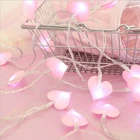 Светодиодный хлопок любящее сердце Свадебные гирлянды светильник розовая Рождественская Пижама Рождественская девушки романтический со светодиодным фонарем романтическое свадебное мероприятие вечерние сад