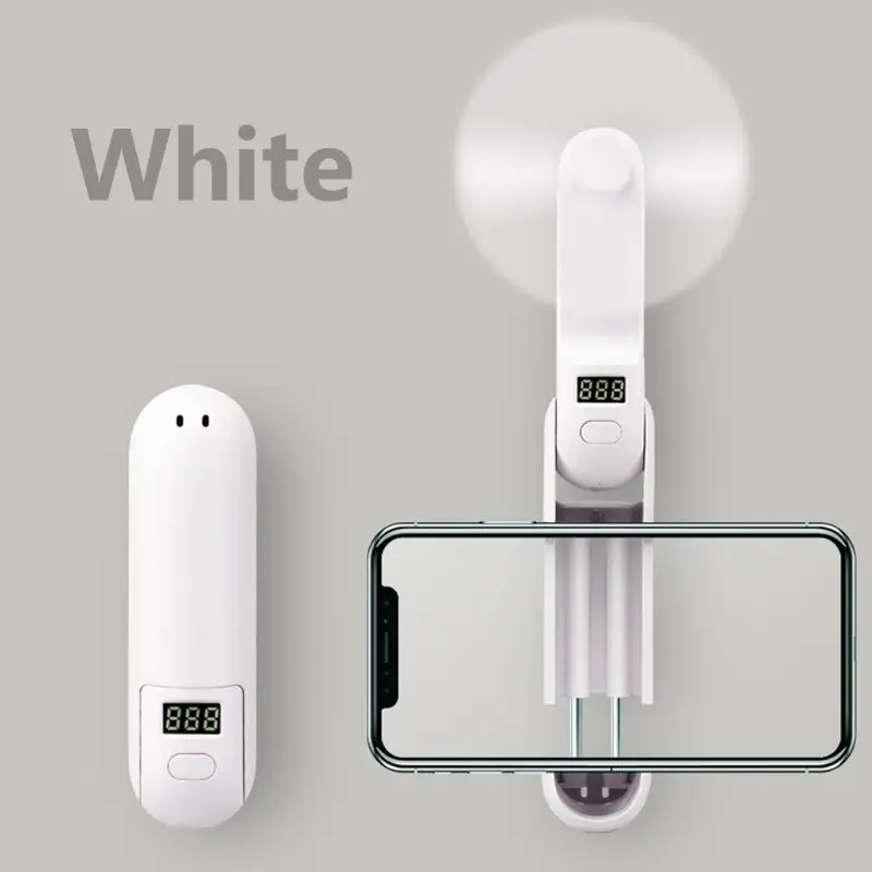 

2020 New Portable Table Fan with Display Moble Phone Bracket Portable Source Strong Airflow Rechargeable Battery Operated