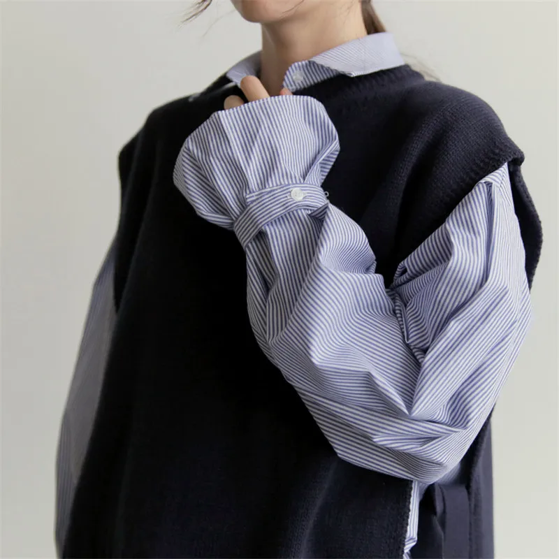 Женский трикотажный жилет Свободный пуловер без рукавов большие размеры весна