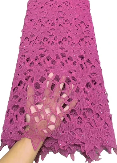 Фиолетовый высококачественный Африканский молочный шелковый шнур кружева 2022