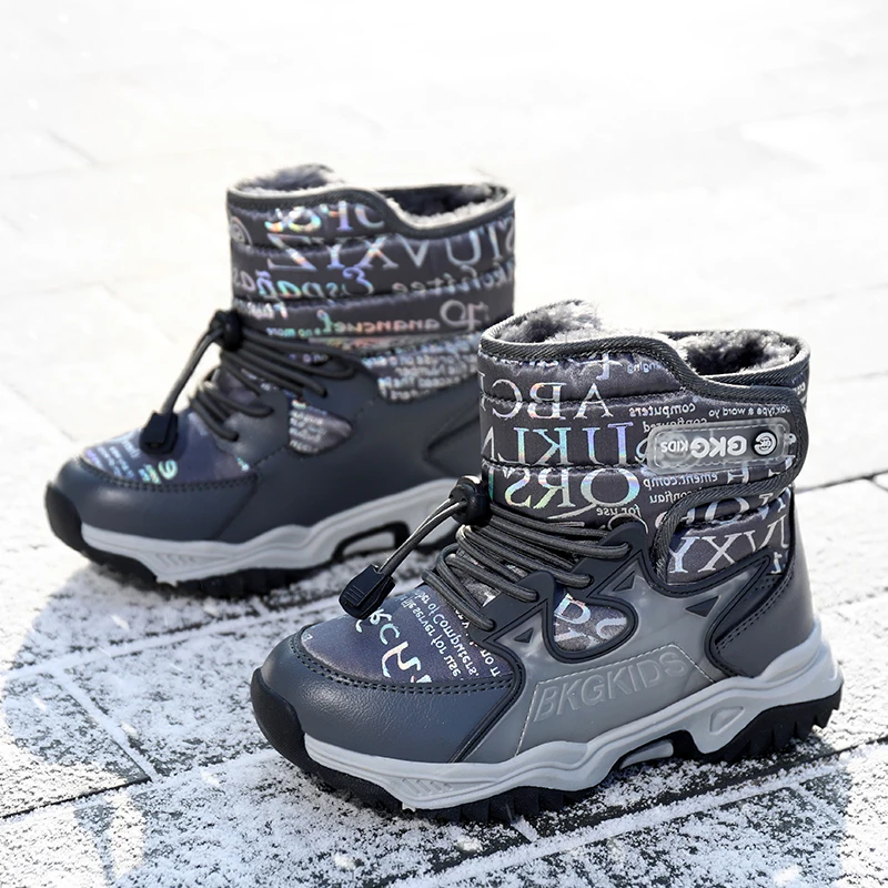 Waterproof Baby Girls Snow shoes for -30 Degrees Winter Non-slip Female Shoes Super Warm Fashion Kids Boots with Wool Size 27-39 | Спорт и