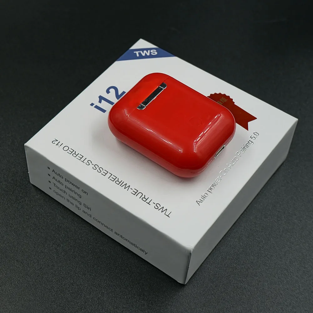 i12 B2 Red Наушники i12 tws с сенсорным управлением Bluetooth 5,0, беспроводные 3D наушники с супер басами, относительно i10 tws i20 tws i30 i60, наушники лучше - Цвет: i12 B2 Red