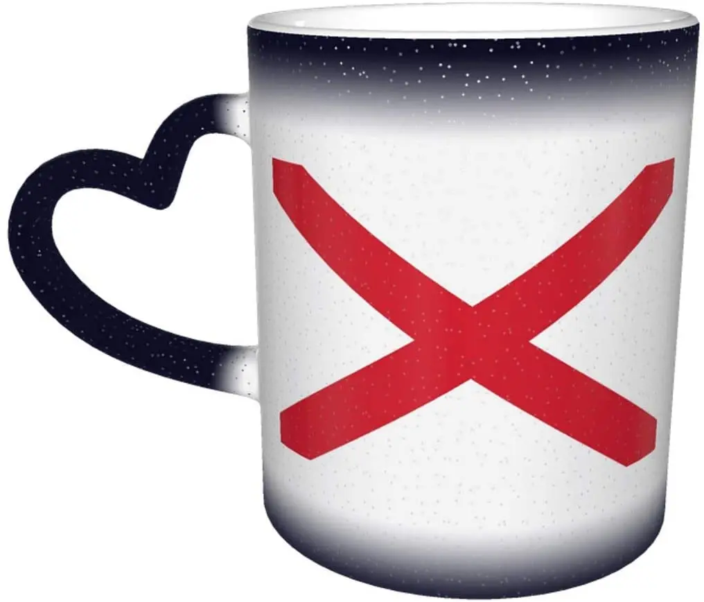 

Flag Of Alabama Color Changing Starry Sky Mug Heart Shaped Coffee Magic Mug