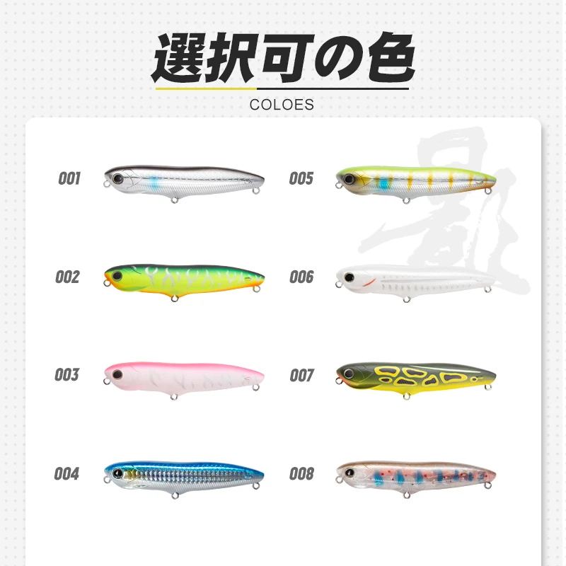 Фото D1 Fishing Topwater карандашные приманки 110 мм 19,2 г искусственные плавающие воблеры с твердой поверхностью приманки для рыбы для 1 рублевого рибола ... №5