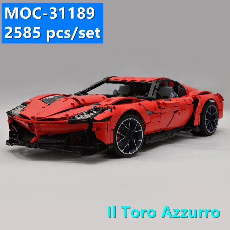 Новый мс серии Il Торо Azzurro Супер гоночный автомобиль подходит LeGINGlys техника MOC 31189