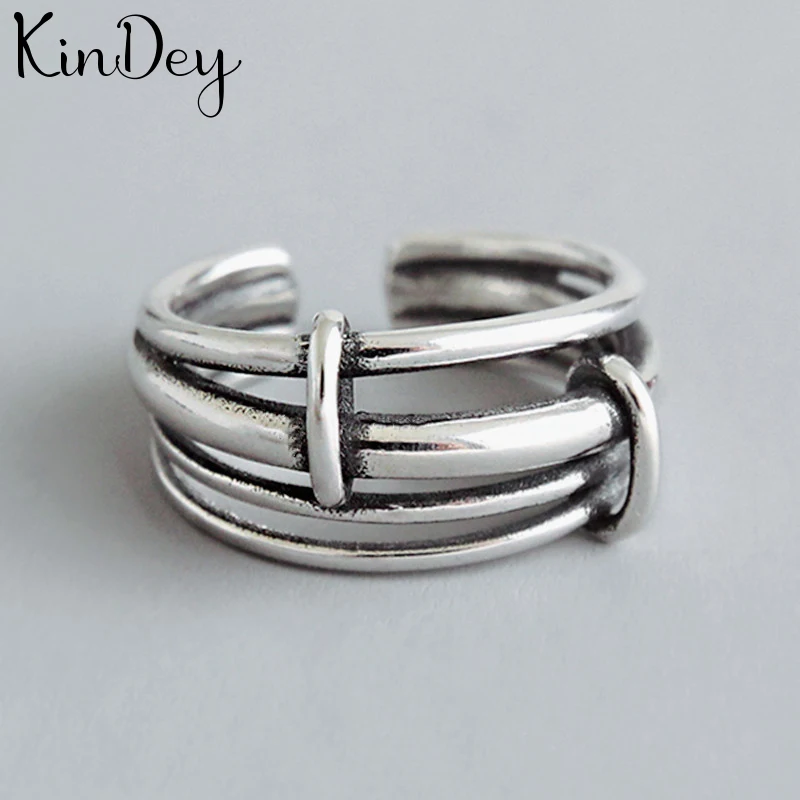 Kindey Exaggerated Silver Color Layer Chains Rings For Women Engagement Jewelry Girls Open Finger | Украшения и аксессуары