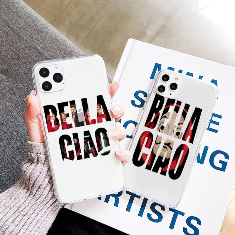 

La Casa De Papel Money Heist Tees TV show Phone Case Transparent soft For iphone 12 11 13 7 8 6 s plus x xs xr pro max mini