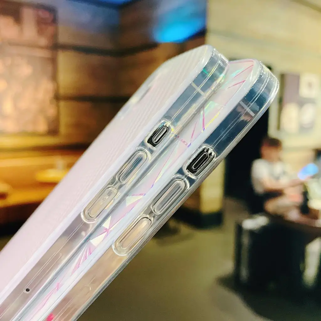Роскошный 3D лазерный Радужный цветной прозрачный чехол для iPhone 11 Pro Max 12 Mini 13 7 8 Plus