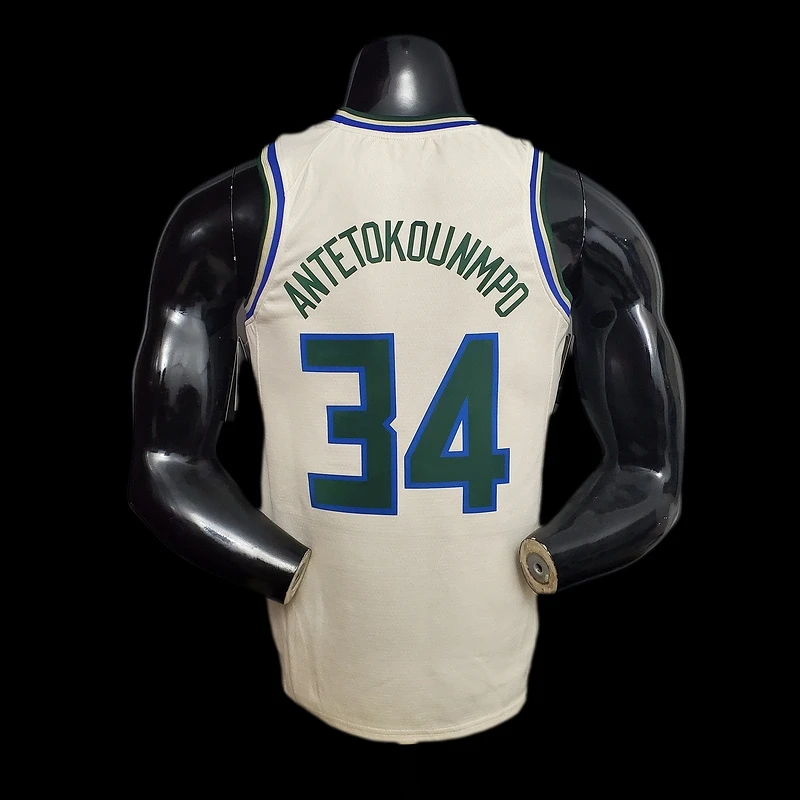 

Antetokounmpo#34 milwaukee Beige basketball jersey men jerseys shirt sport shirts vest best quality