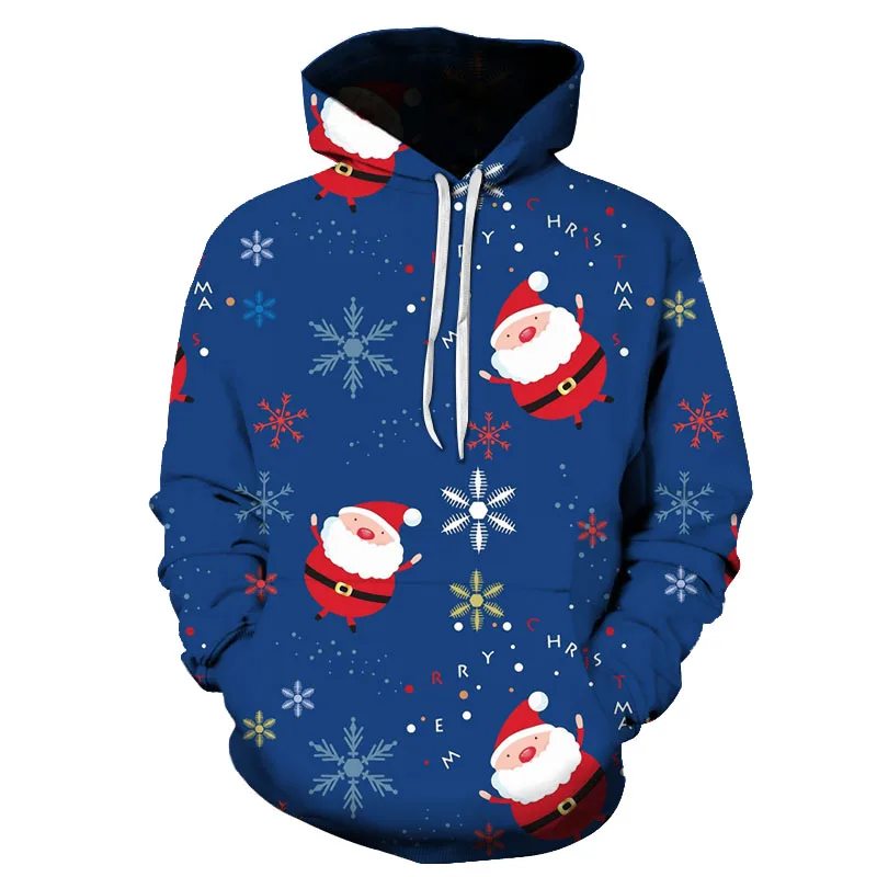 

Gradient Color Sweater 3D Printing Cute Elf Pattern Hooded Sweater Boys Cartoon Autumn and Winter Loose Big Version Men's Hoodie