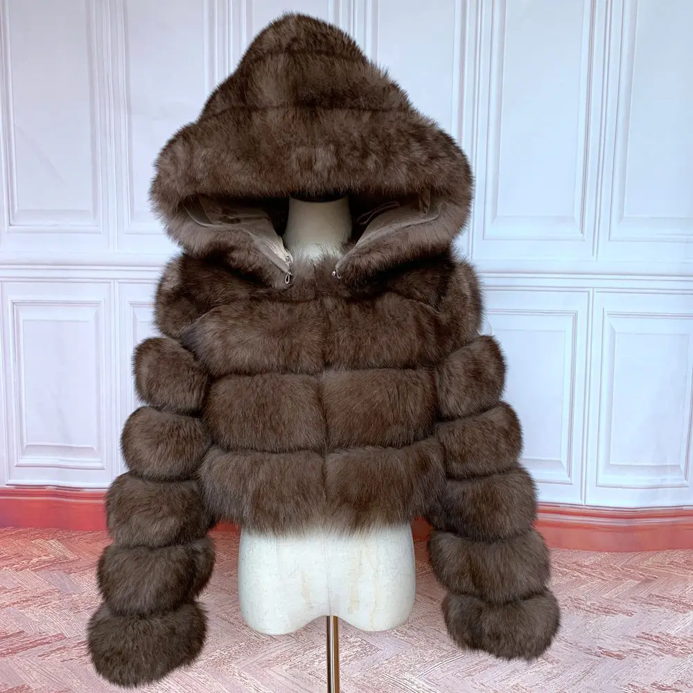2020 Real Fur Coat 100% Natural Winter Women's Fur Jacket Warm Fox Fur Coat High Quality Fur Vest Free Shipping