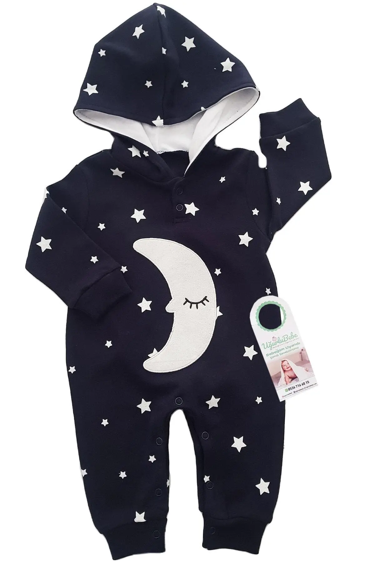 

Комбинезоны унисекс хлопковые с капюшоном и Луной и звездами для новорожденных девочек и мальчиков