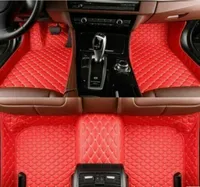 Floor Mats for Jeep Wrangler 4-Door 11-17 Luxury Leather Waterproof Non-Slip red