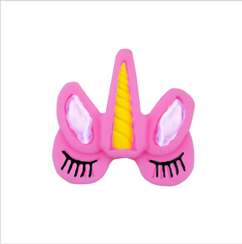 Единорог с глазками и ушками Рог силиконовая форма для кекса украшения Fondant Mold DIY