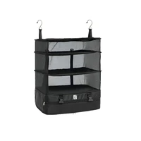 new portable travel storage bag hook hanging organizer wardrobe clothes storage rack holder travel suitcase shelves