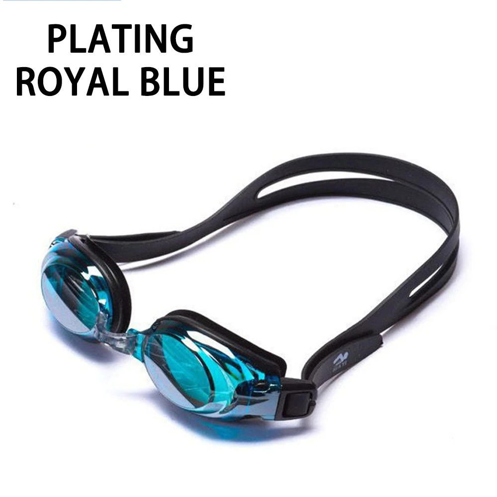 Plating Royal blue Оптическая близорукость плавательные очки 200-800 градусов взрослые очки по рецепту Силиконовые противотуманные водные диоптрий плавательные очки - Цвет: Plating Royal blue