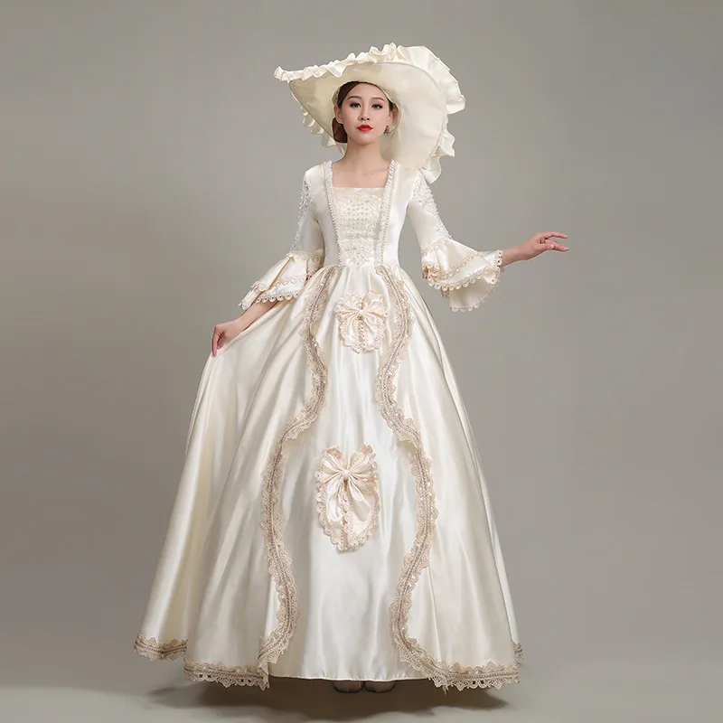 Женское платье с жемчугом в викторианском стиле для косплея винтажное бальное до