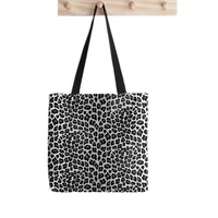 shopper snow leopard print tote bag printed tote bag women harajuku shopper handbag girl shoulder shopping bag lady canvas bag