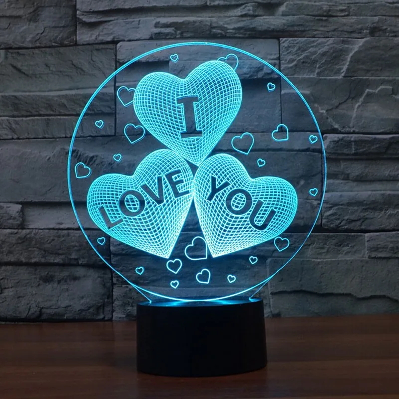 

I LOVE YOU Sweet Lover Heart Balloon 3D LED USB Lamp Romantic Decorative Colorful Night Light Girlfriend Gift Valentines Day