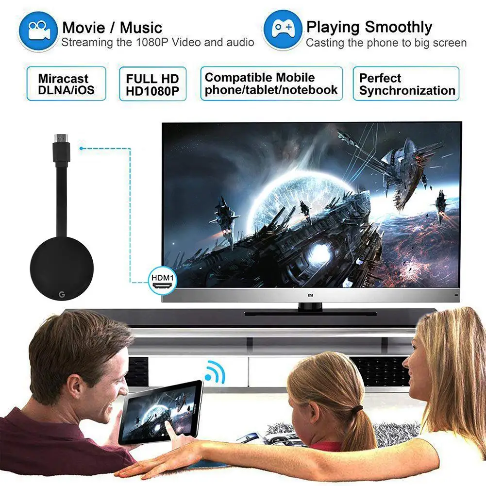 Tv Stick 2 4G/5G Hz видео WiFi дисплей HD экран зеркальное отображение ТВ Беспроводной