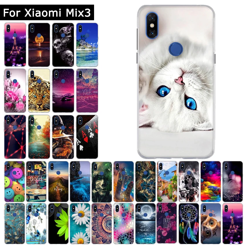 Чехол для Xiaomi Mi Mix 3 6 39 '' мягкий силиконовый чехол из ТПУ с 3D рисунком Mix3 чехлы