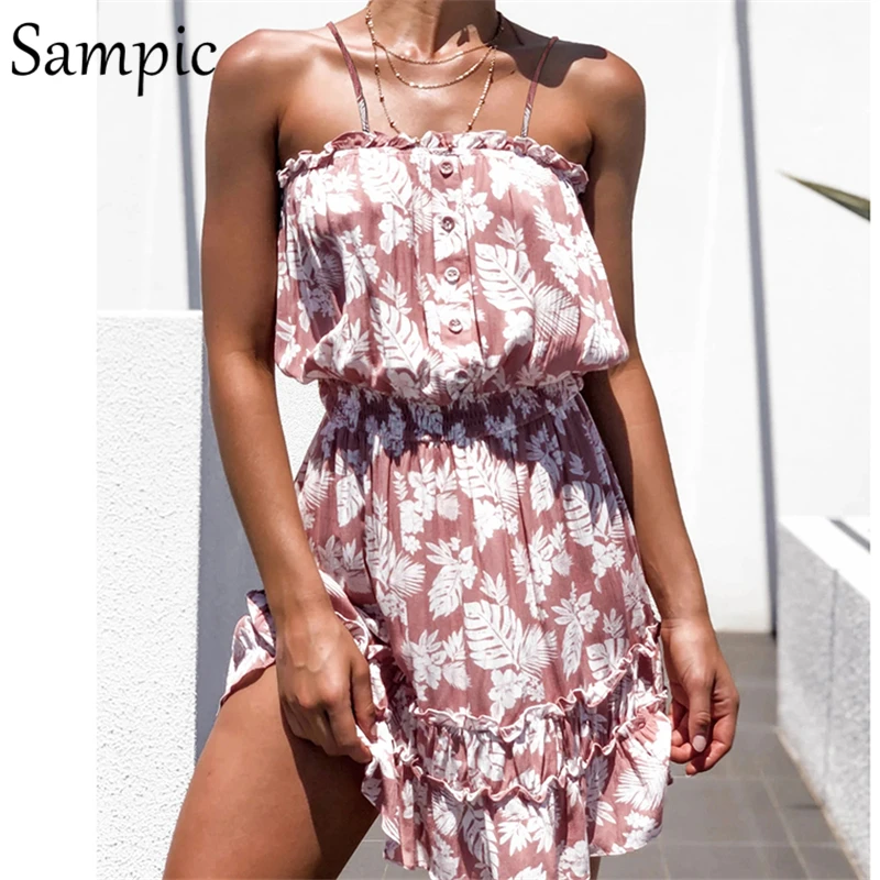 Женский пляжный сарафан на бретелях спагетти с открытыми плечами|Женские платья|