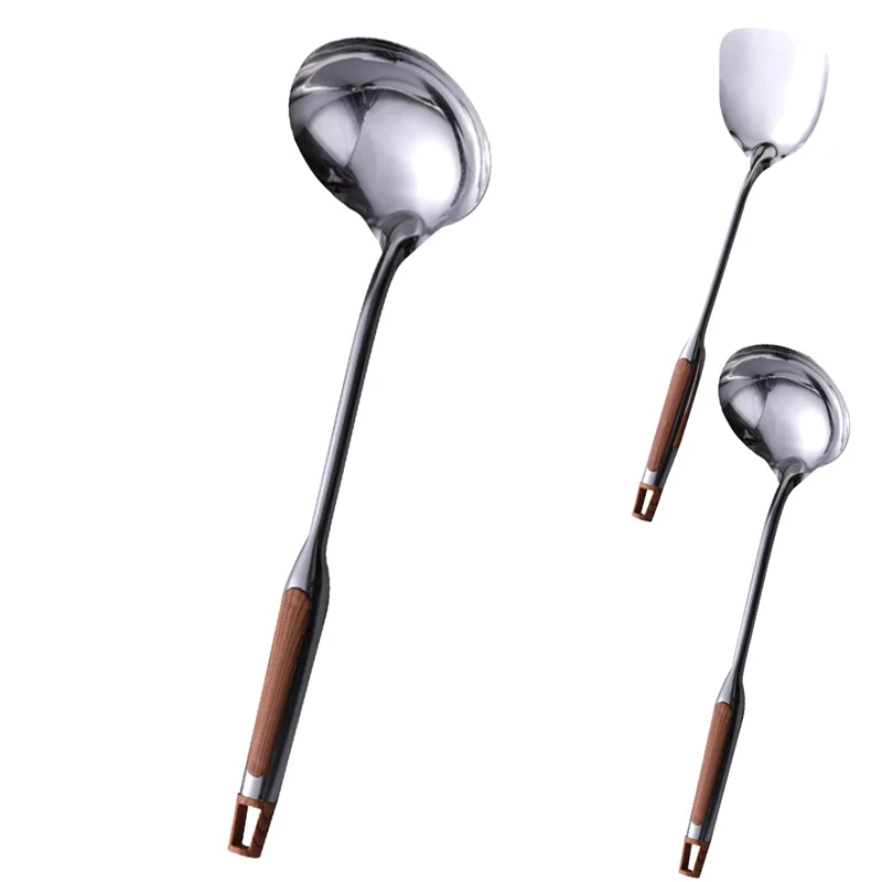 

Stainless Steel Cooking Utensil Heat Proof Soup Ladle Cooking Turner Spatula Non-Stick Proof Cookware Kitchen Tools Supplies