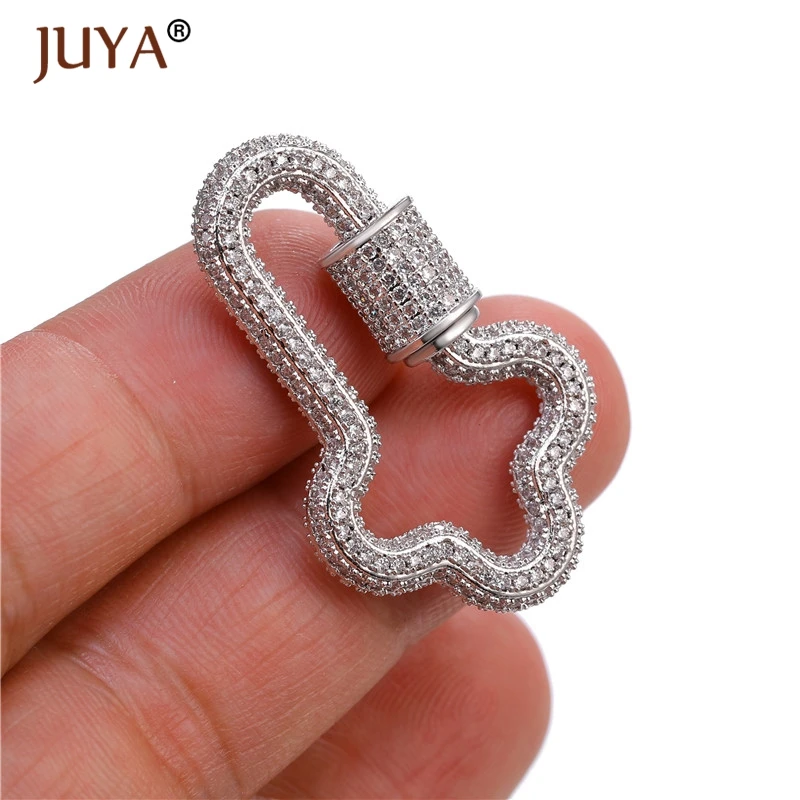 Роскошные циркониевые застежки Juya замок крючок в форме короны спиральные для