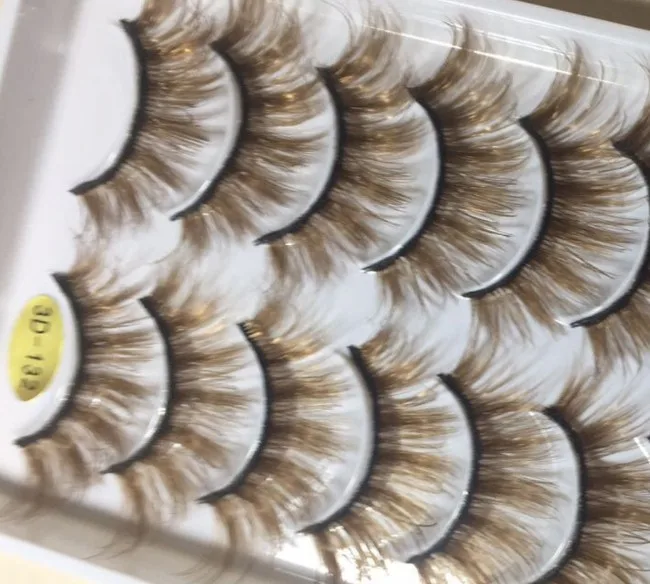 Густые Длинные Накладные ресницы для вечевечерние коричневые цветные накладные