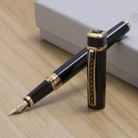 hero 979 square cap metal fountain pen golden plates clip iridium fine nib 0 5mm exquisite office school writing ink pen