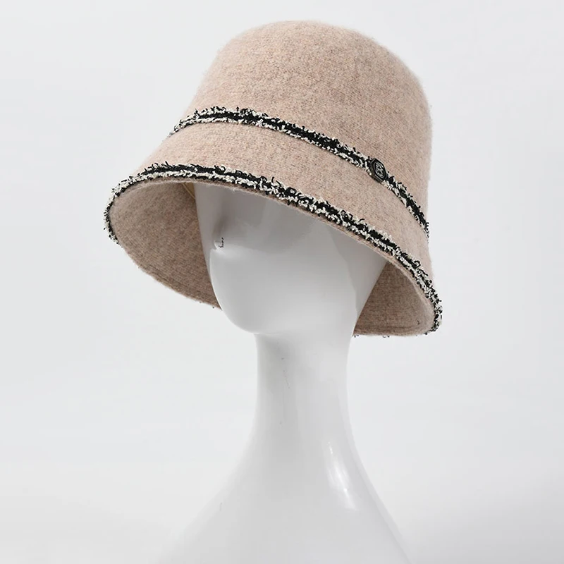 

Шляпа Женская Зимняя шерстяная, элегантная теплая Панама, однотонная, в винтажном стиле, рыбака, черная, бежевая, Осенние аксессуары