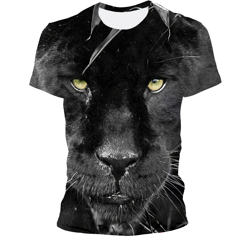 

2021 Animal Fun Lion 3D Crew Neck t-Shirt Men's Children's Summer Leisure T-Shirt Party Street Camping High Quality Short Sleeve