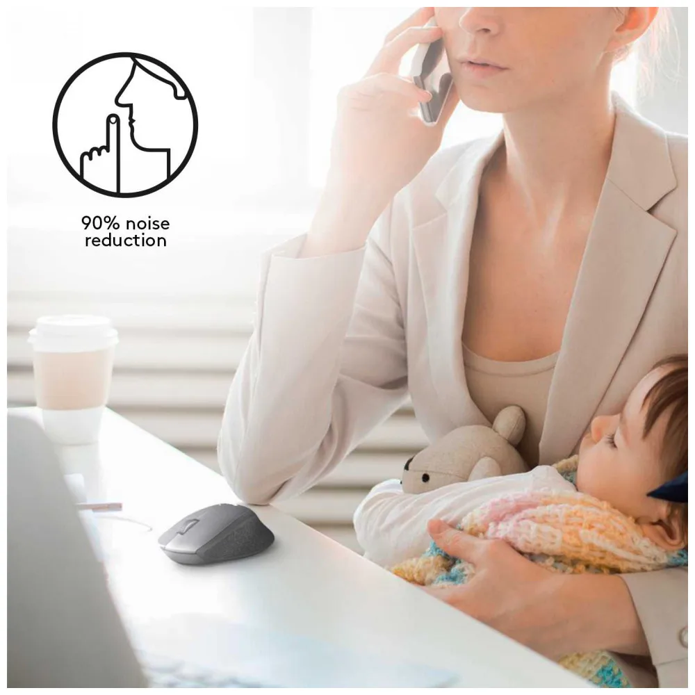 Мышь беспроводная Logitech M330 Silent Plus Black (черная оптическая 1000dpi 2.4 GHz/USB ресивер